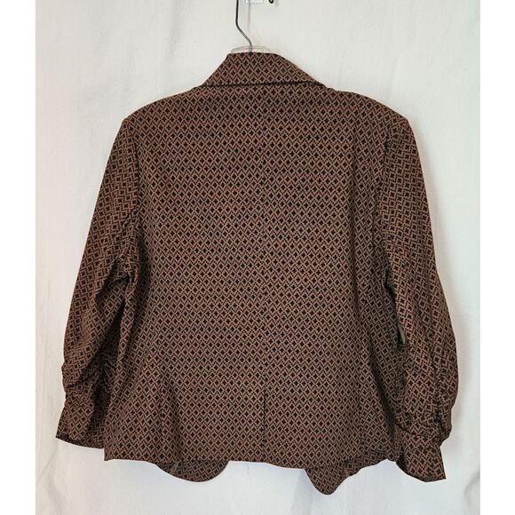 Linda Matthews New York Blazer Women's Large Fitted Jacket One Button Fall Work - Picture 8 of 8